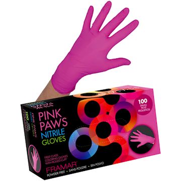 FRAMAR NITRILE HANDSCHOENEN PINK PAWS 100st SMALL