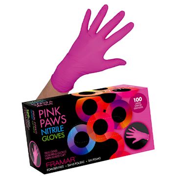 FRAMAR NITRILE HANDSCHOENEN PINK PAWS 100st MEDIUM