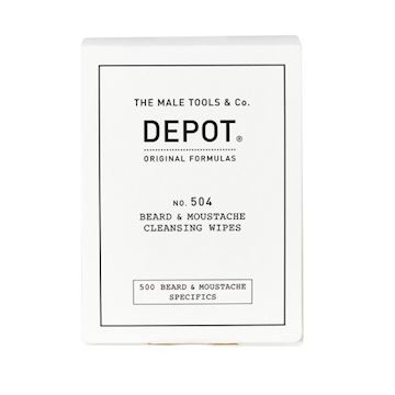 DEPOT BEARD NO.504 BEARD & MOUSTACHE CLEANSING WIPE 1X12st