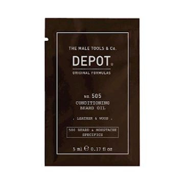 DEPOT BEARD NO.505 SACHET COND.BEARD OIL LEATHER & WOOD 5ml